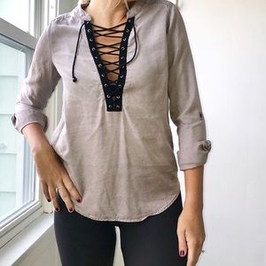 EXPRESS Tie Blouse